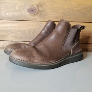 Clarks Hale Mid Chelsea Slip On Brown Leather Mens 10.5